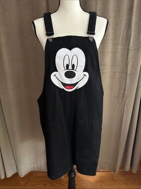 Disney Mickey Mouse Black Overalls Jumper Dress